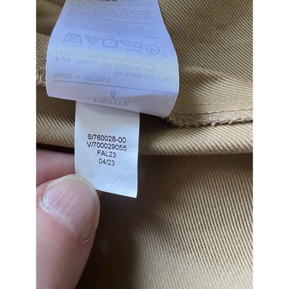 Banana Republic Drop Waist Midi Dress Brown Button Size 4P - Picture 12 of 13